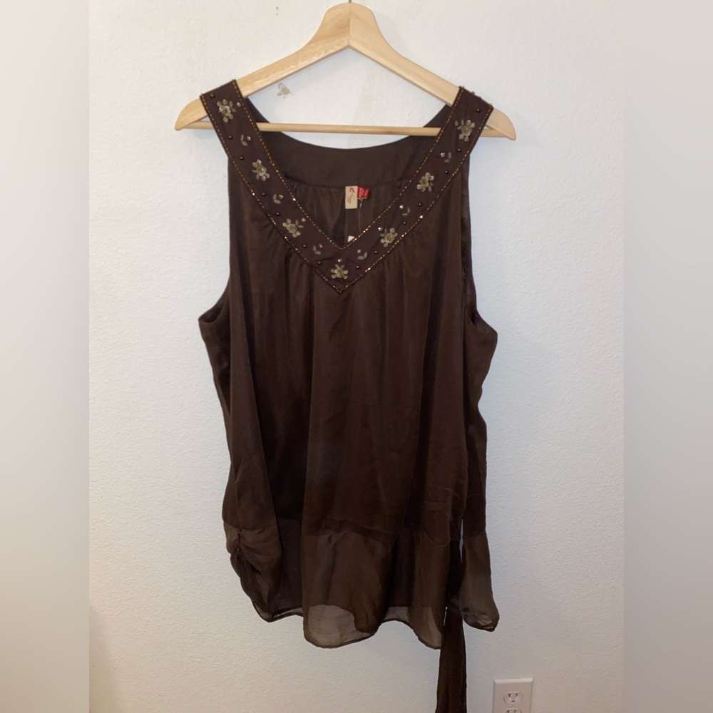 Beaded Sleeveless Top